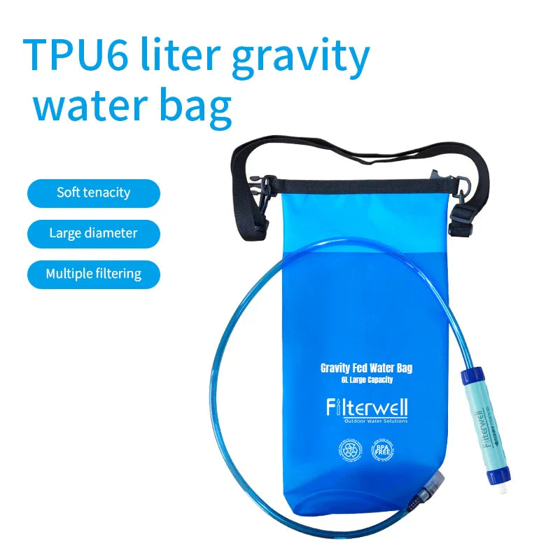 Bolsa de agua con pajita filtradora Filterwell de 6L