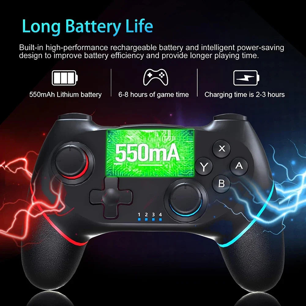 Wireless Controller For Switch2/Lite/NS Oled Console Bluetooth-Compatible Gamepad Android Phone PC Joystick Controle with 6-Axis