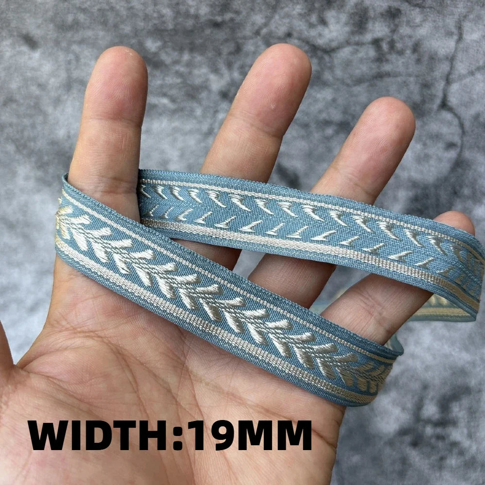 5 Yards 1~3CM Geometric Flower Designs Are Selling Well Embroidered Jacquard Ribbon Decorative Clothing Dog Chain Curtains