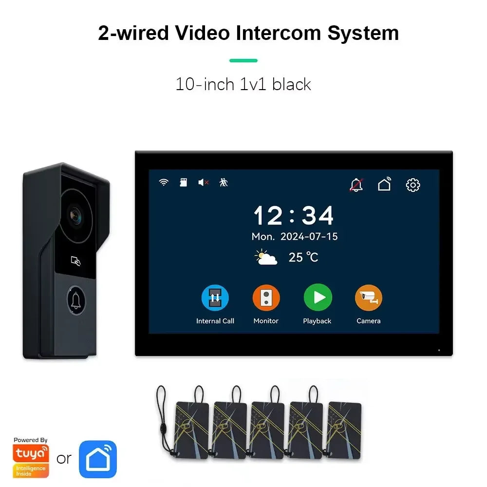 ANJIELO SMARTANJIELO SMART 10 Inch Vide10 Inch Doorbell Video Camera System with 7 Door Lock Intercom - Home Security Protection