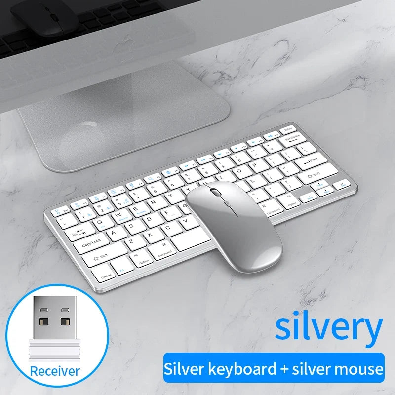 NexusClick 2.4G Wireless Keyboard Mouse Combo, Ergonomic Rechargeable Mini Multimedia Office Keyboard Set For PC Laptop Macbook