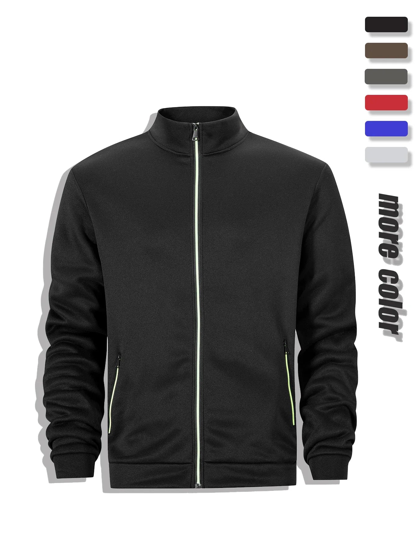 Men's Casual Sweatshirt Jackets Full Zip Up Cardigan Stand Collar Jacket Autumn Winter Male Outdoor Windproof Warm Coat