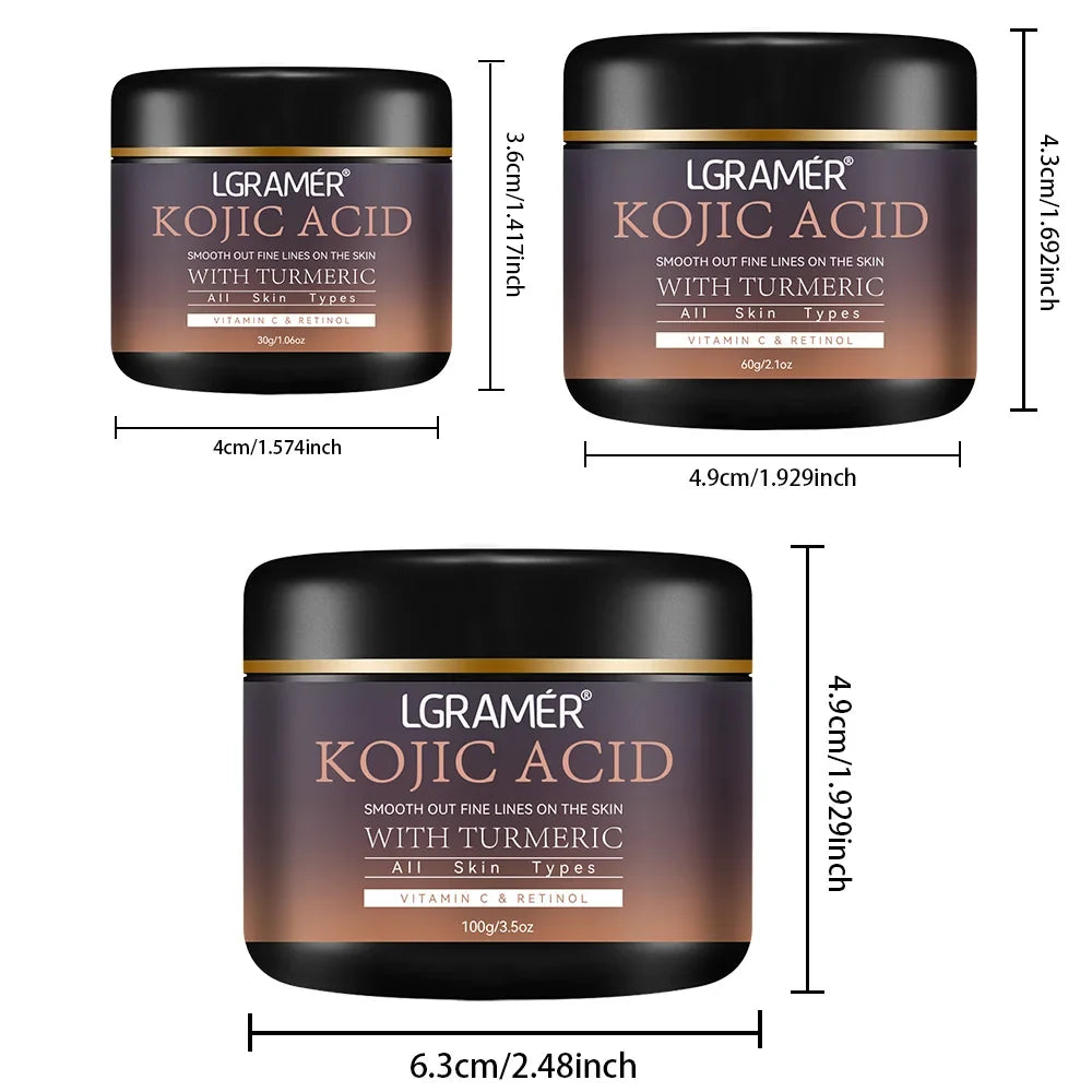 Kojic Acid Vitamin C &Turmeric Moisturizer Face Cream Fade Dark Spot Wrinkle Brightening Skin Firming Tighten Lighten Face Cream