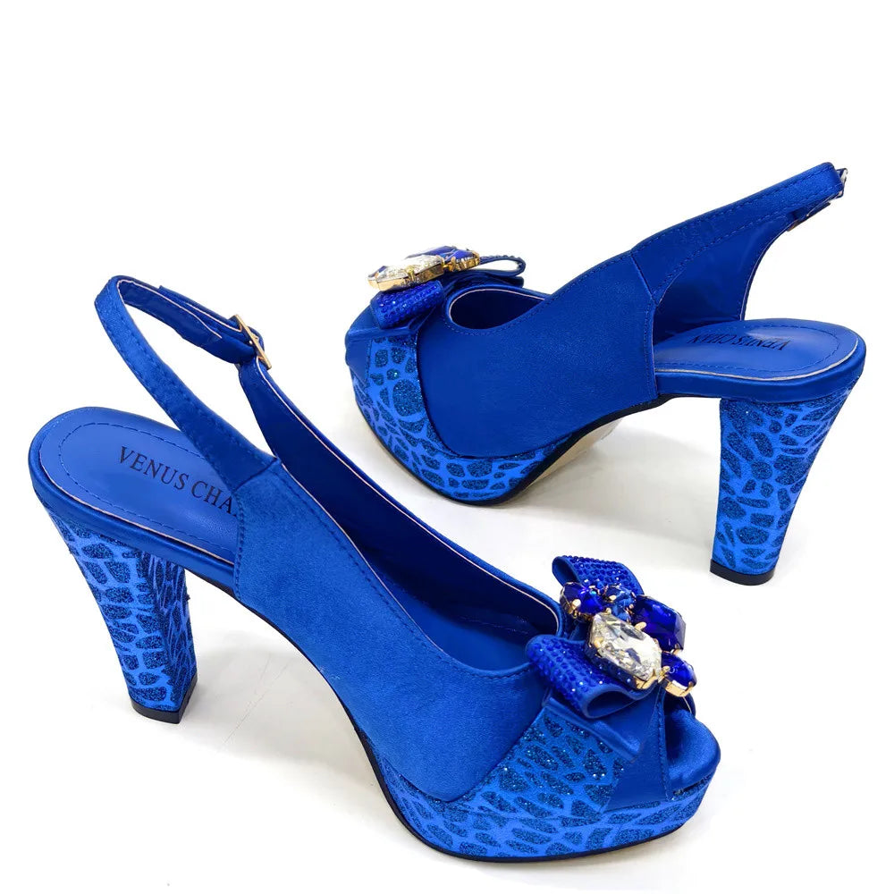 Zapatos de noche y bolso de diseño italiano, nueva moda