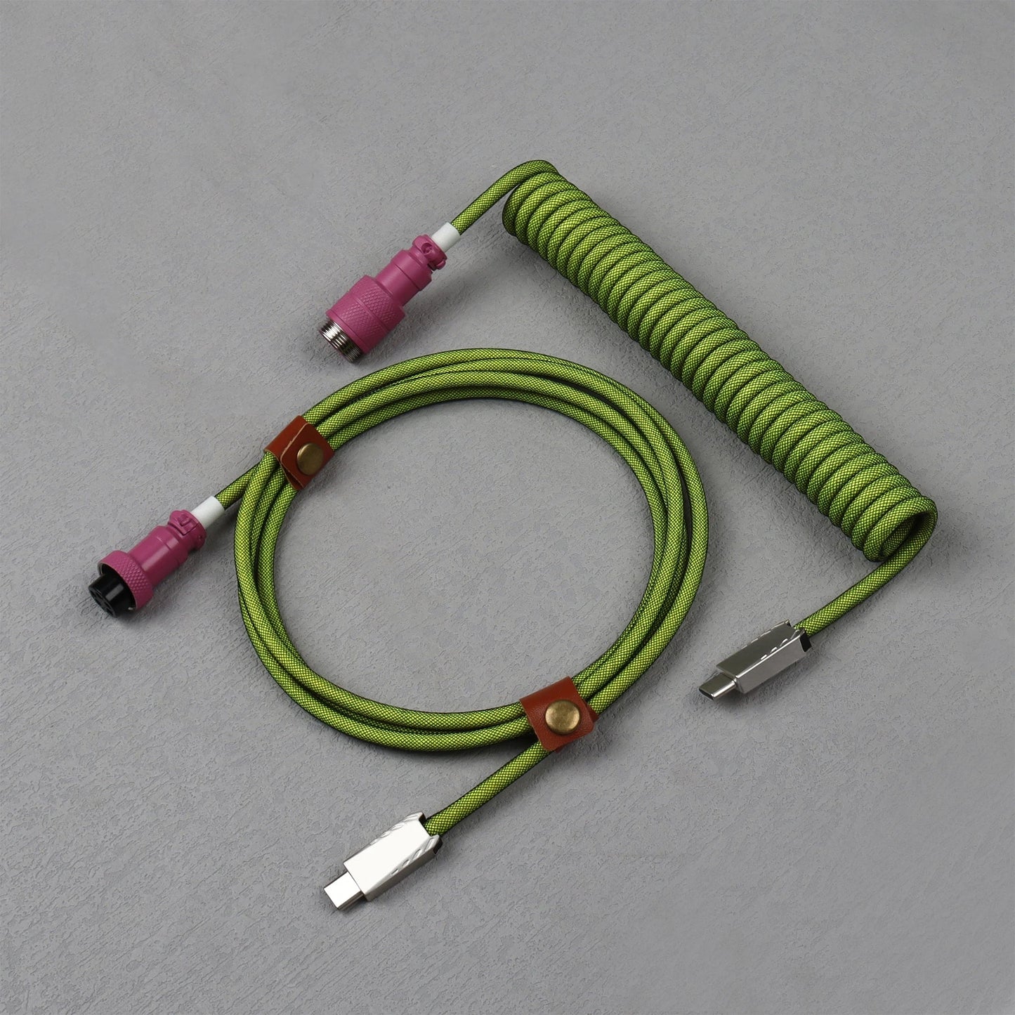 LANO USB-C to Type-C Coiled Cable Gamer Keyboard Custom Coil Type USB C Cable With Detachable Pilot Connector