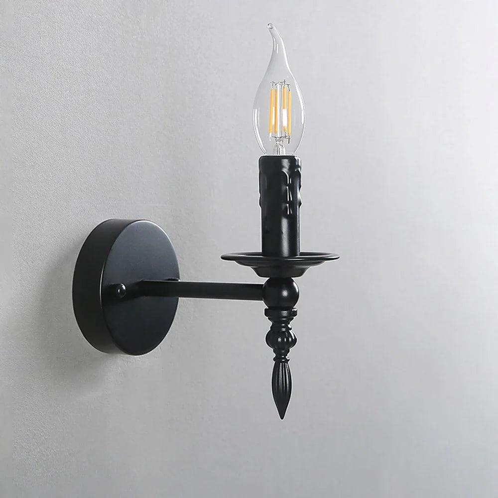 Vintage Industrial Wall Sconce Retro Candle Wall Lamp Bedside Stair Hallway