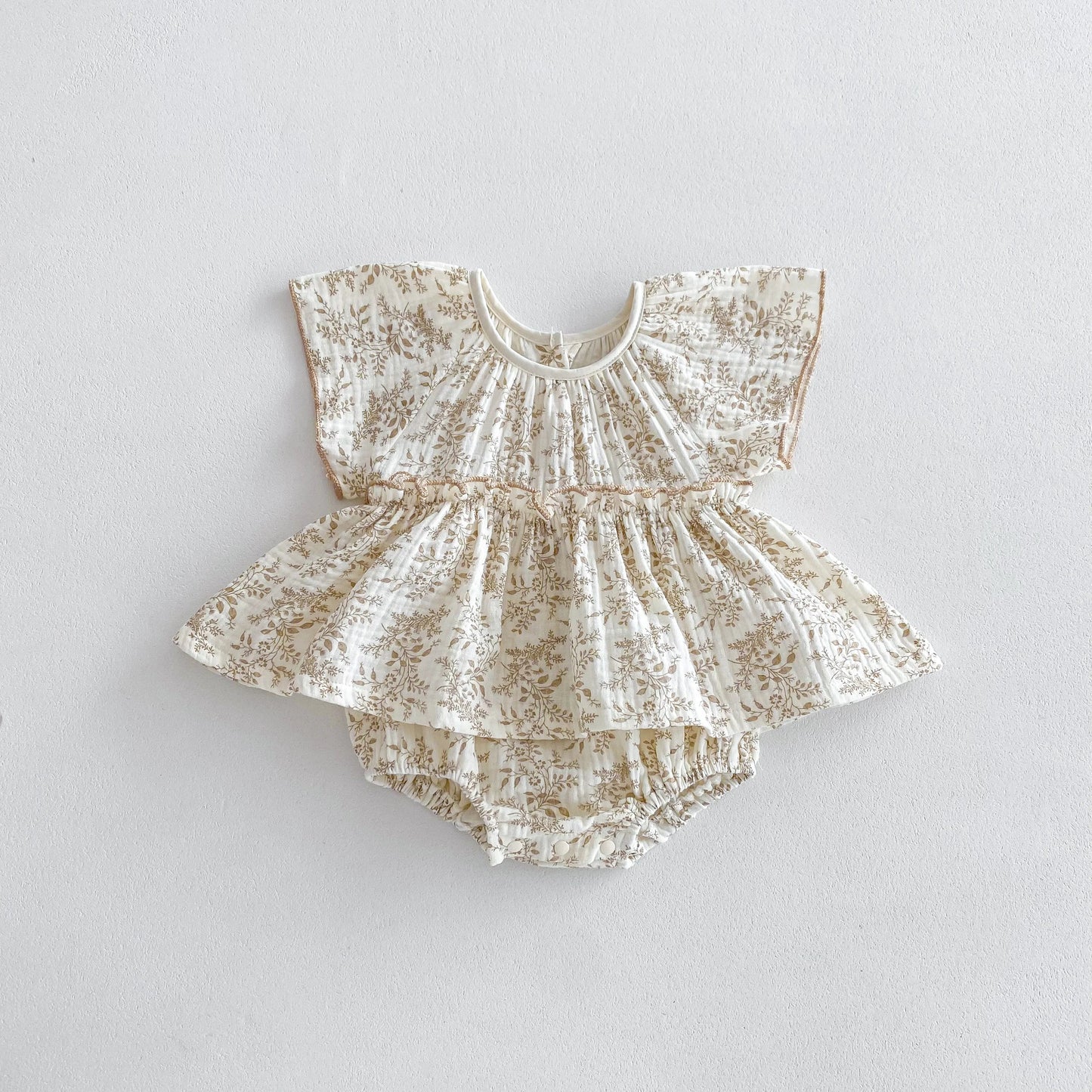 Summer Baby Grils Romper Infant Jumpsuit Casual Floral Cap Sleeves Baby Bodysuit 0-2 Years Old