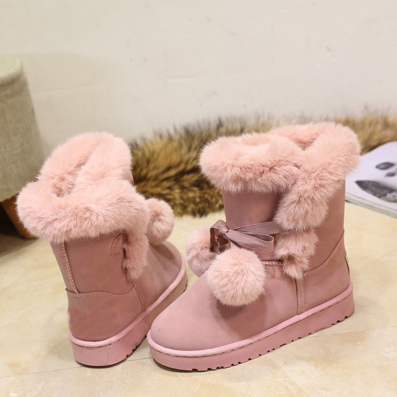 Botas de invierno rosas peludas