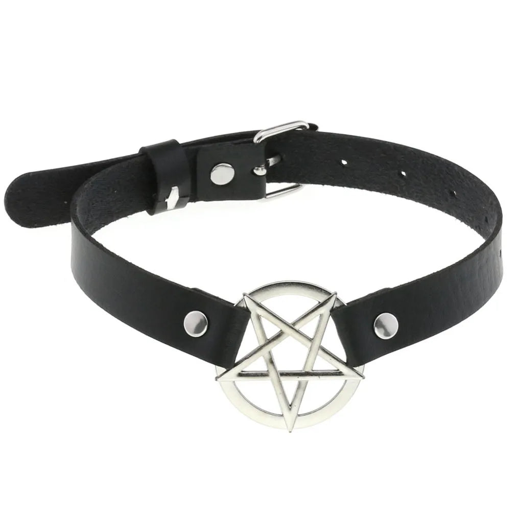 DIEZI Vintage Sweet Cool Hip Hop Rivet Choker Necklace Harajuku Gothic Club Black PU Leather Collar Torques Necklace Jewelry