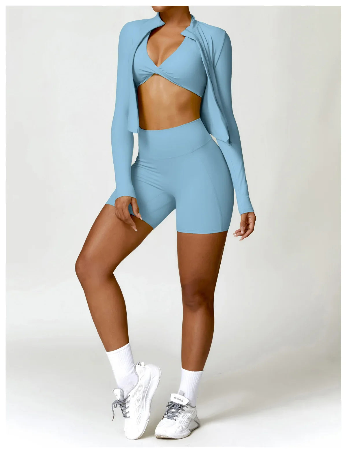 Chaqueta de mujer con cremallera completa y estilo deportivo