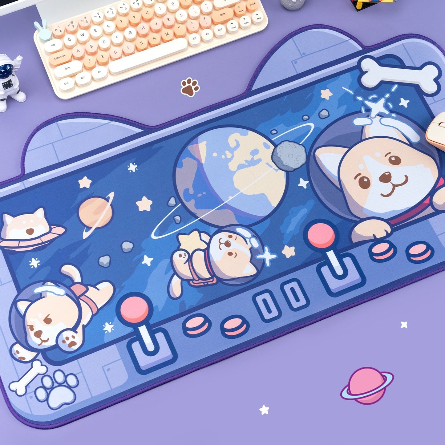 Alfombrilla de escritorio Shiba Inu en el espacio