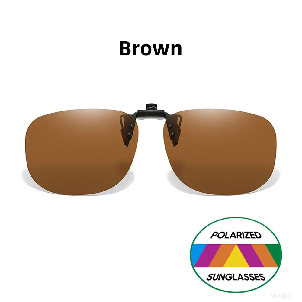 VIVIBEE Flip Up Clip On Sunglasses Polarized Men Square UV400 Photochromic Night Vision Women Classic Mirror Clips