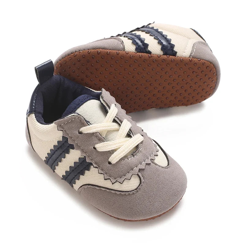 Fashion Color Blocking Lace Up Casual Shoes Spring And Autumn Baby Casual Shoes 0-18 Months Flat Shoes Baby Walking Shoes