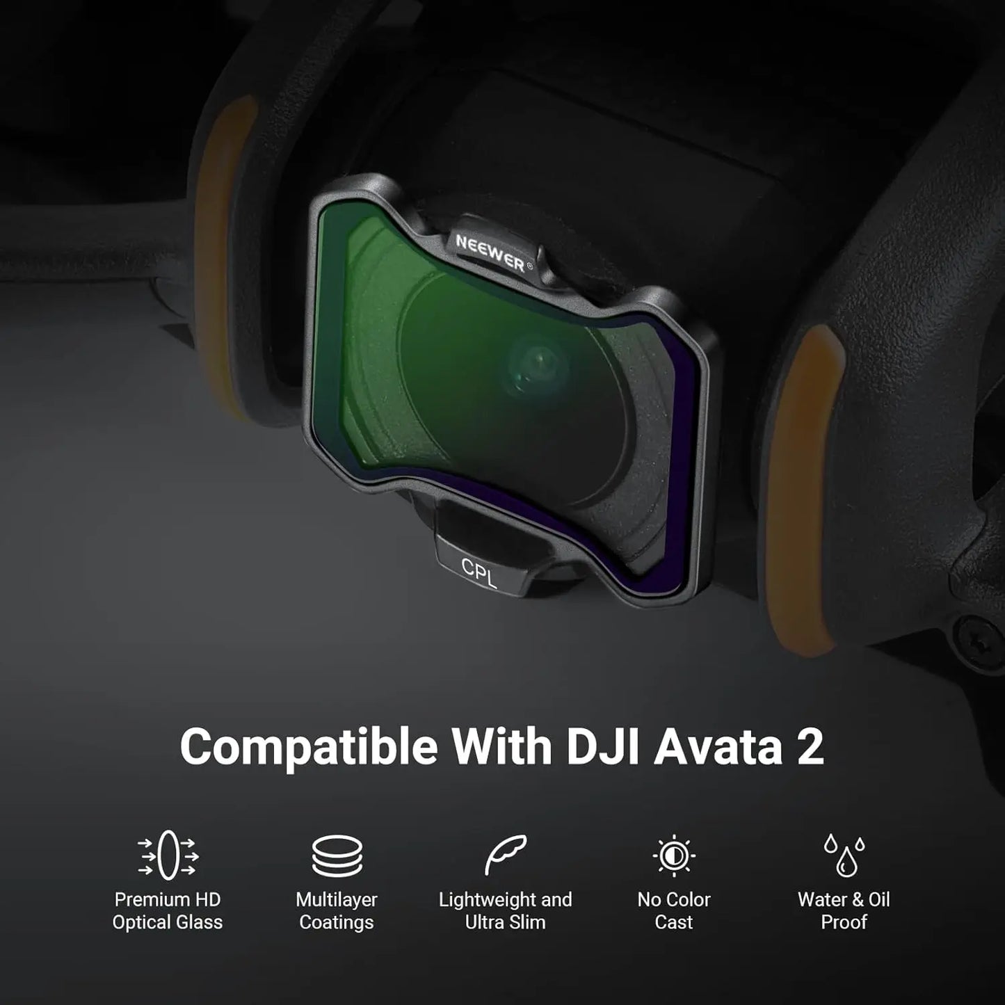NEEWER CPL + ND Filter Set , (ND8/16/32) Circular Polarizer Polarizing Lens Filter Drone Accessories for DJI Avata 2 Only