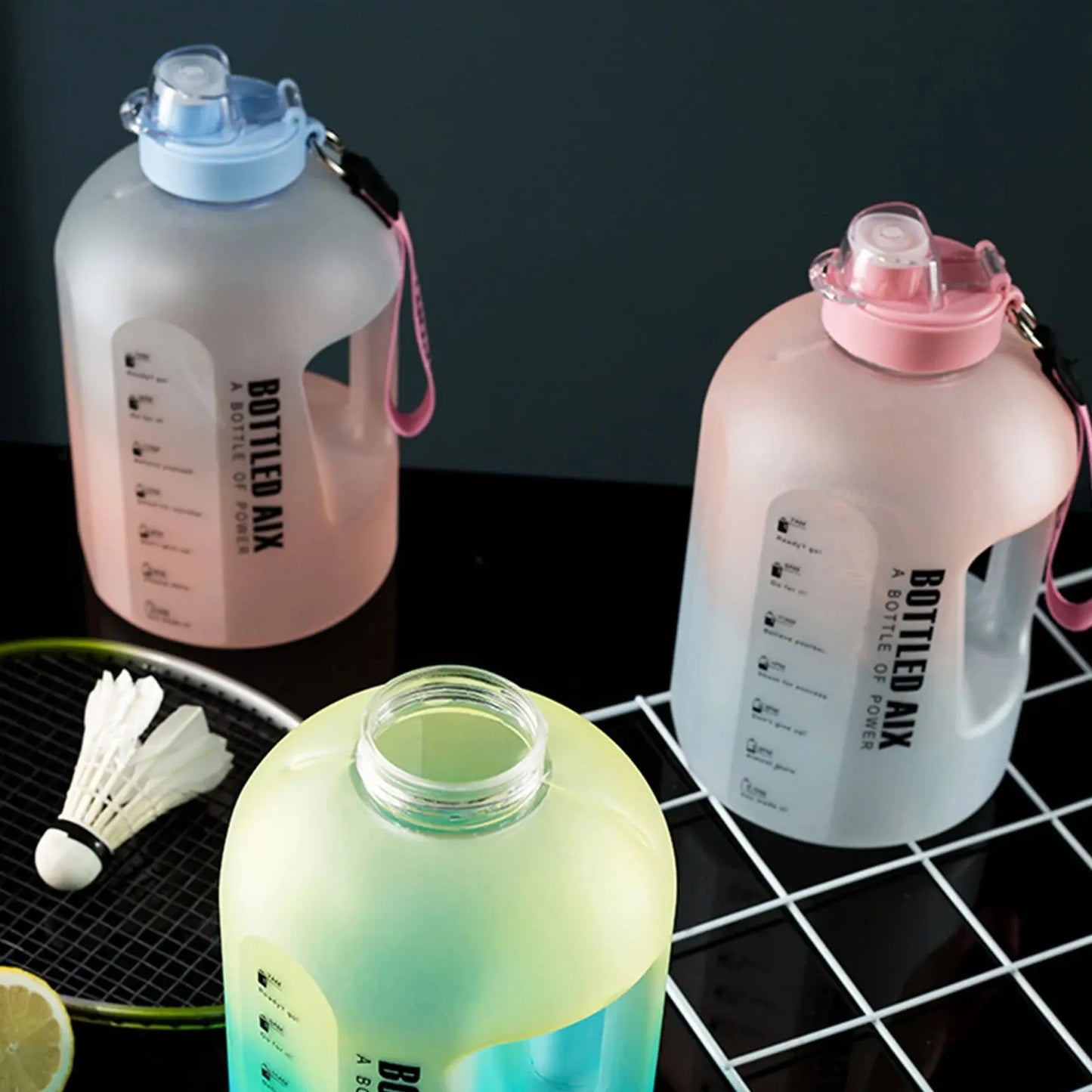 Stay Hydrated  Large Capacity Water Bottle with Time Markers