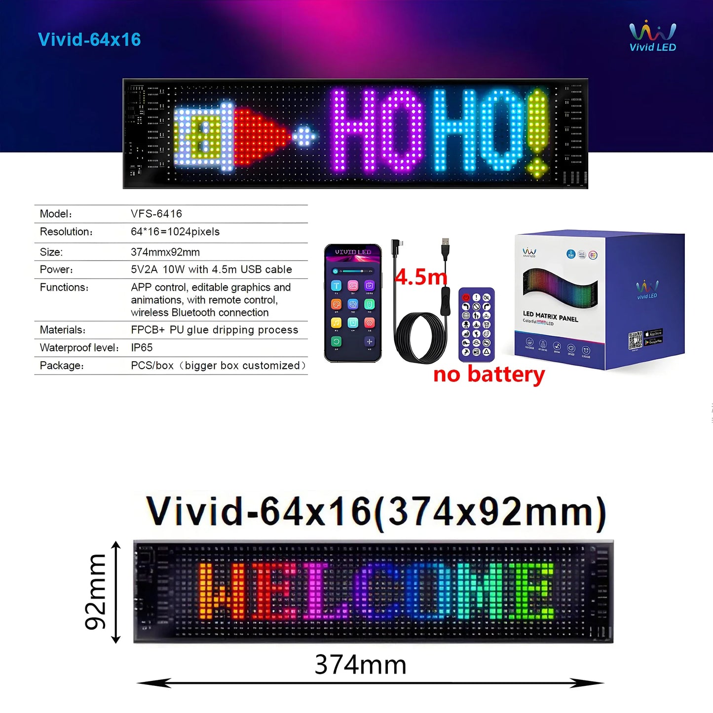 Smart Bluetooth LED Display Screens RGB LED Module Sign Matrix Pixel LED Panel Scrolling Signboard Advertising Light Car Decor