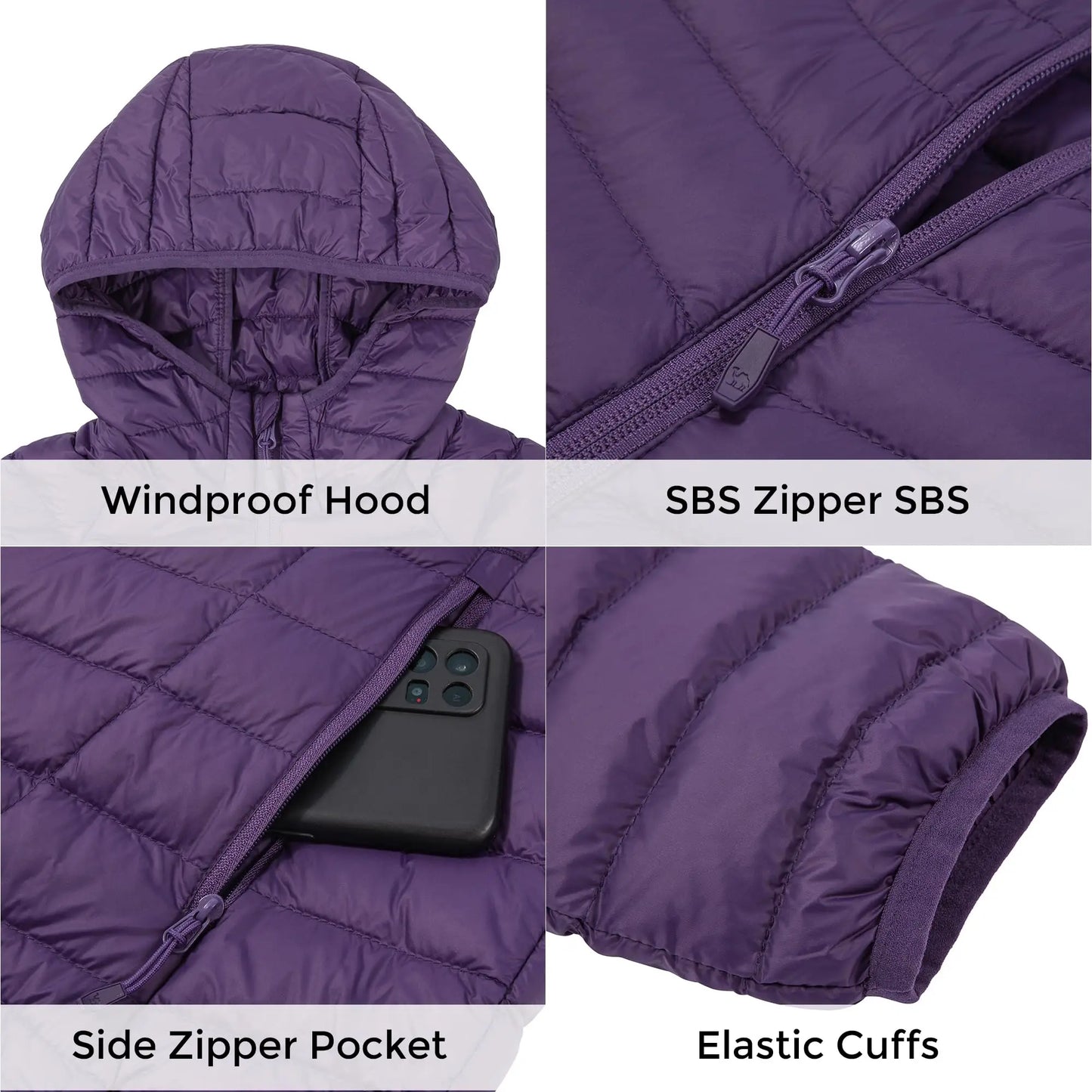 GOLDEN CAMEL Women's Down Jacket Hooded Winter Light Weight Short Puffer Coats Packable Warm Windproof Jacket for Women Clothes