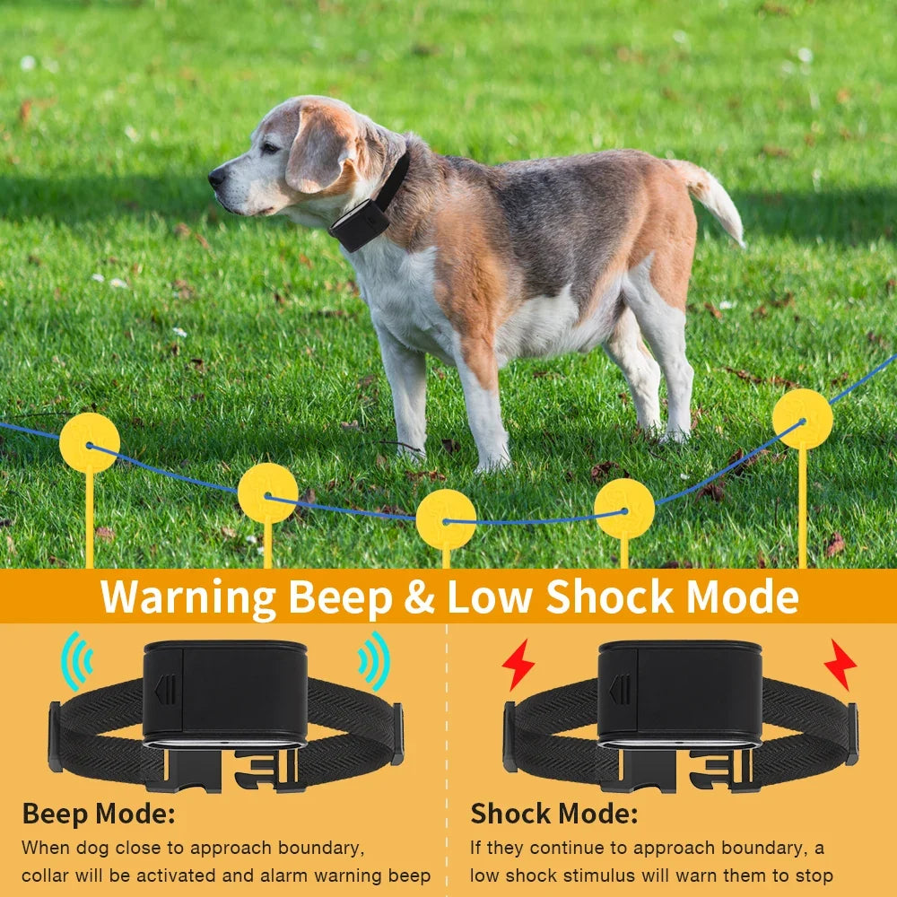 Upgraded Wireless Electric Dog Fence System Outdoor Dog Training Remote Control Beep Sound Shock Collar Electric Pet Fence