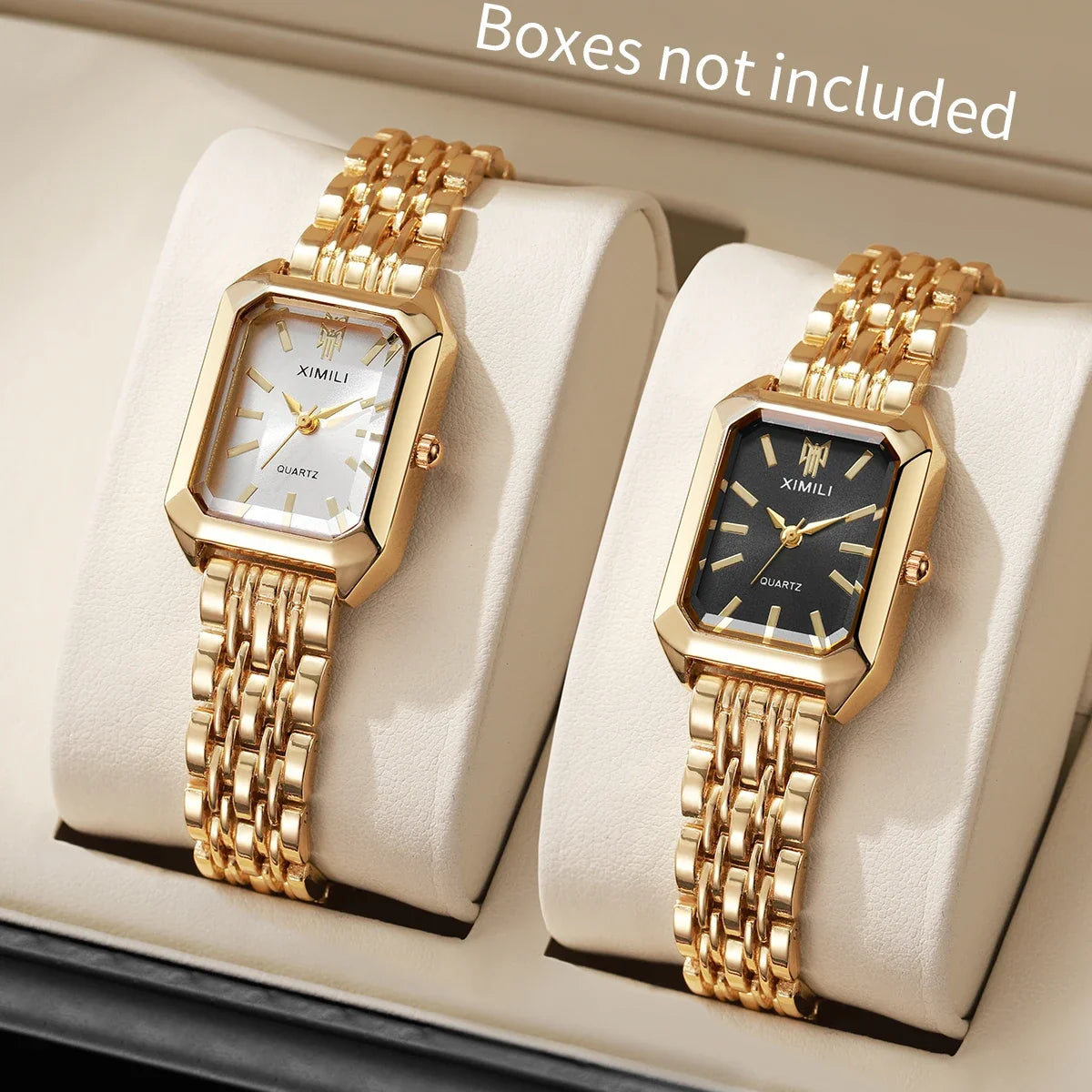 1/2/4pcs Luxury Women Watches Fashion Rectangle Woman Quartz Watch