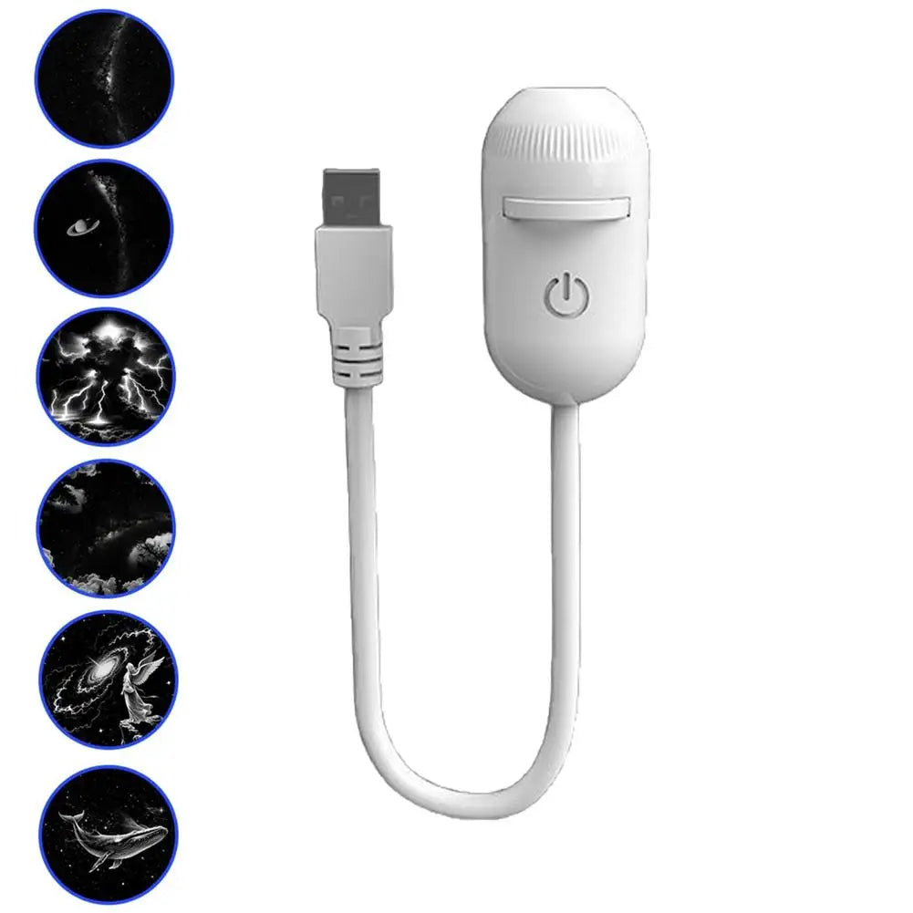 USB galaxy Projector Night Light 2-in-1 Mini Galaxy 360° Rotate LED Starry Sky Ambient Lamp For Party Home Saturn Decoration
