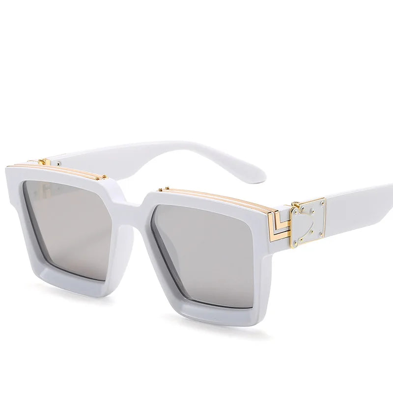 Bungee Large Square Sunglasses for Men Women Vintage Trendy Casual Street Style Shades