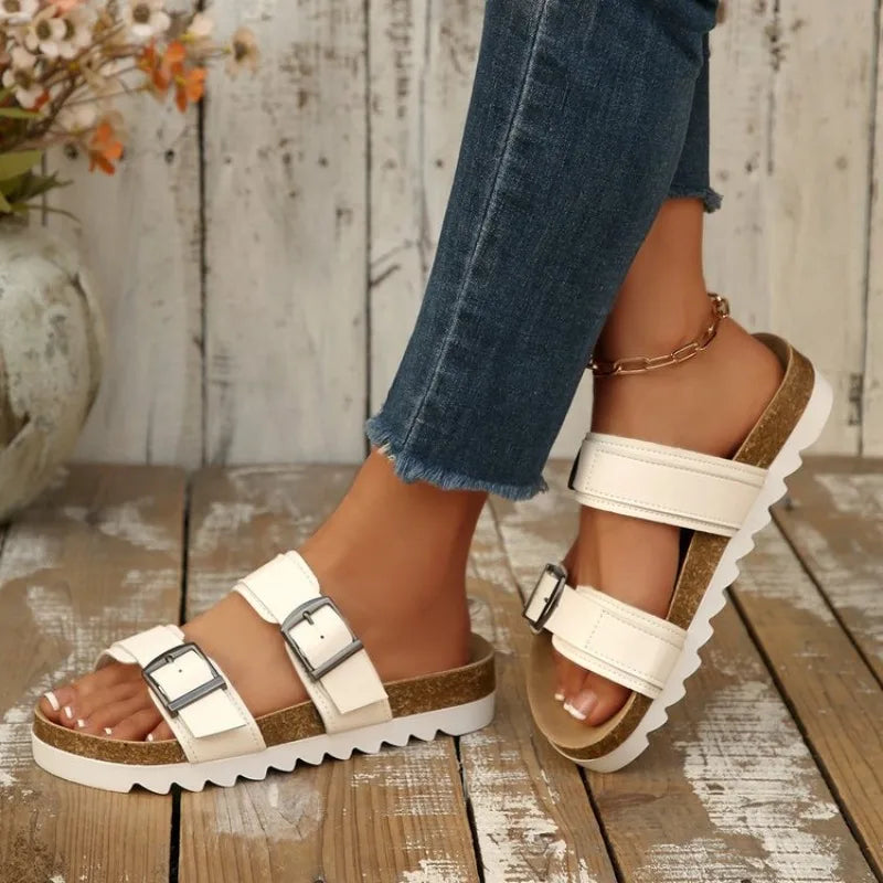 Plus-size Platform Sandals and Slippers 2026 Spring and Summer New Metal Buckle Beach Shoes for Women