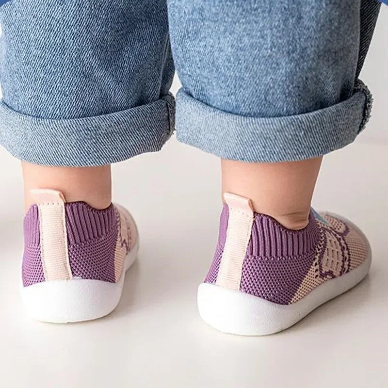 Baby Shoes Anti-Slip Breathable Infant Crib Floor Socks with Rubber