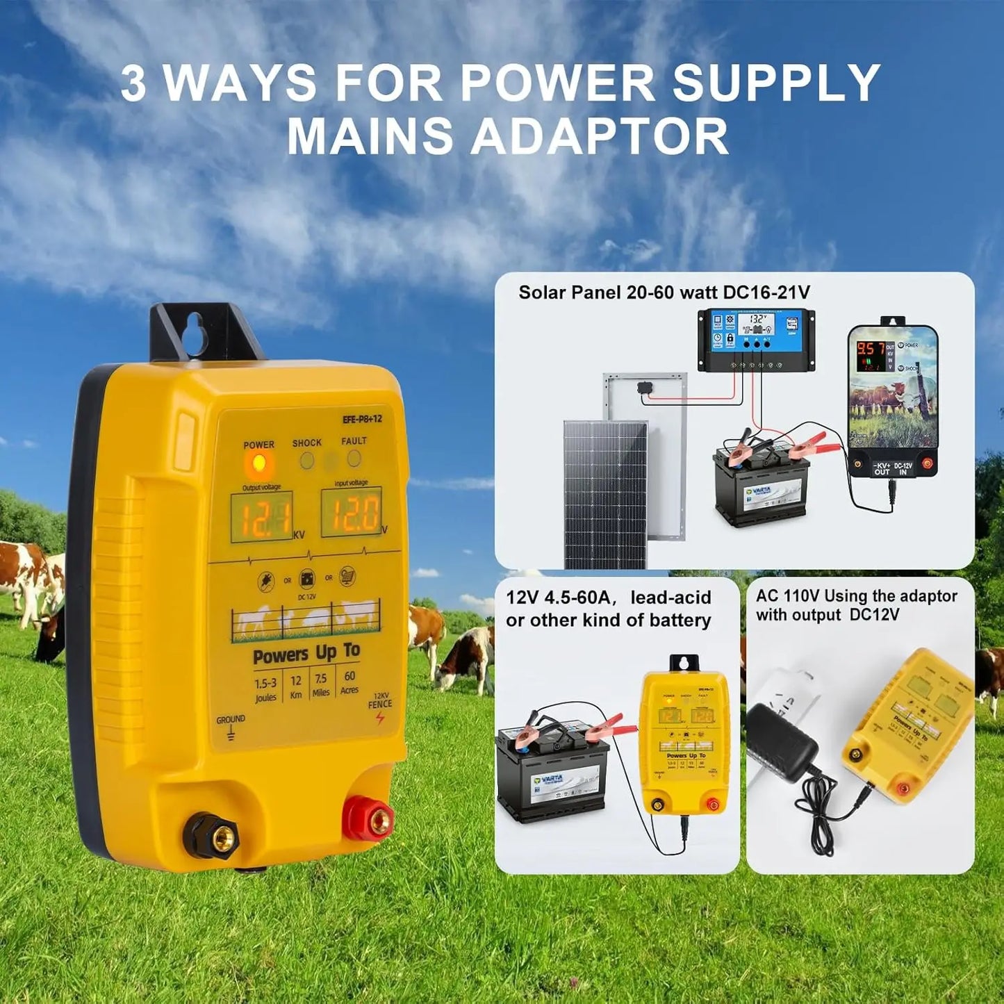 12km Electric Fence, Animal Fence, Animals, Poultry Farming, Shepherd, Waterproof Fence Tool