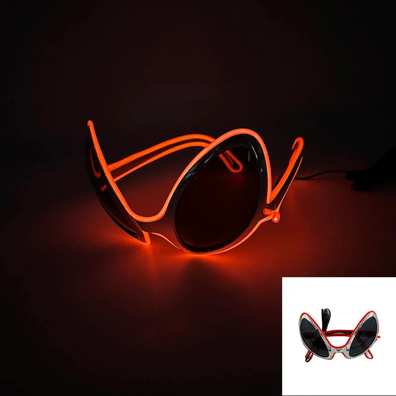 Glowing Glasses for Night Club Performers LED Glasses Party Dancing Rave Christmas 6V Led Futuristic Soldier Glasses Neon Lights