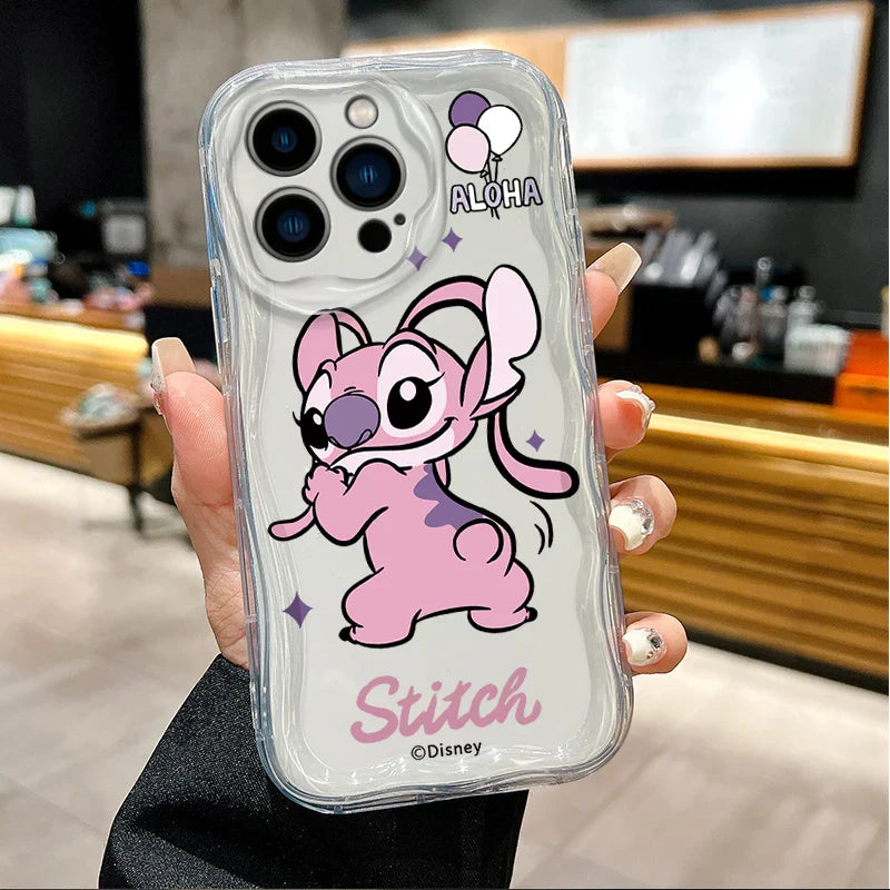 Funda de Teléfono Disney Stitch Angel Lovers para iPhone