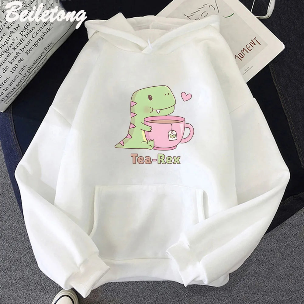 Sudadera con capucha "Tea-Rex" para amantes de los dinosaurios y el té