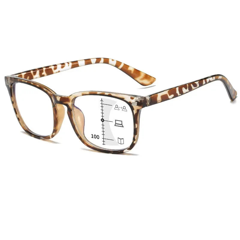 Intelligent Automatic Zoom Progressive Multifocal Anti-Blue Light Reading Glasses Dual-Vision for Men And Women