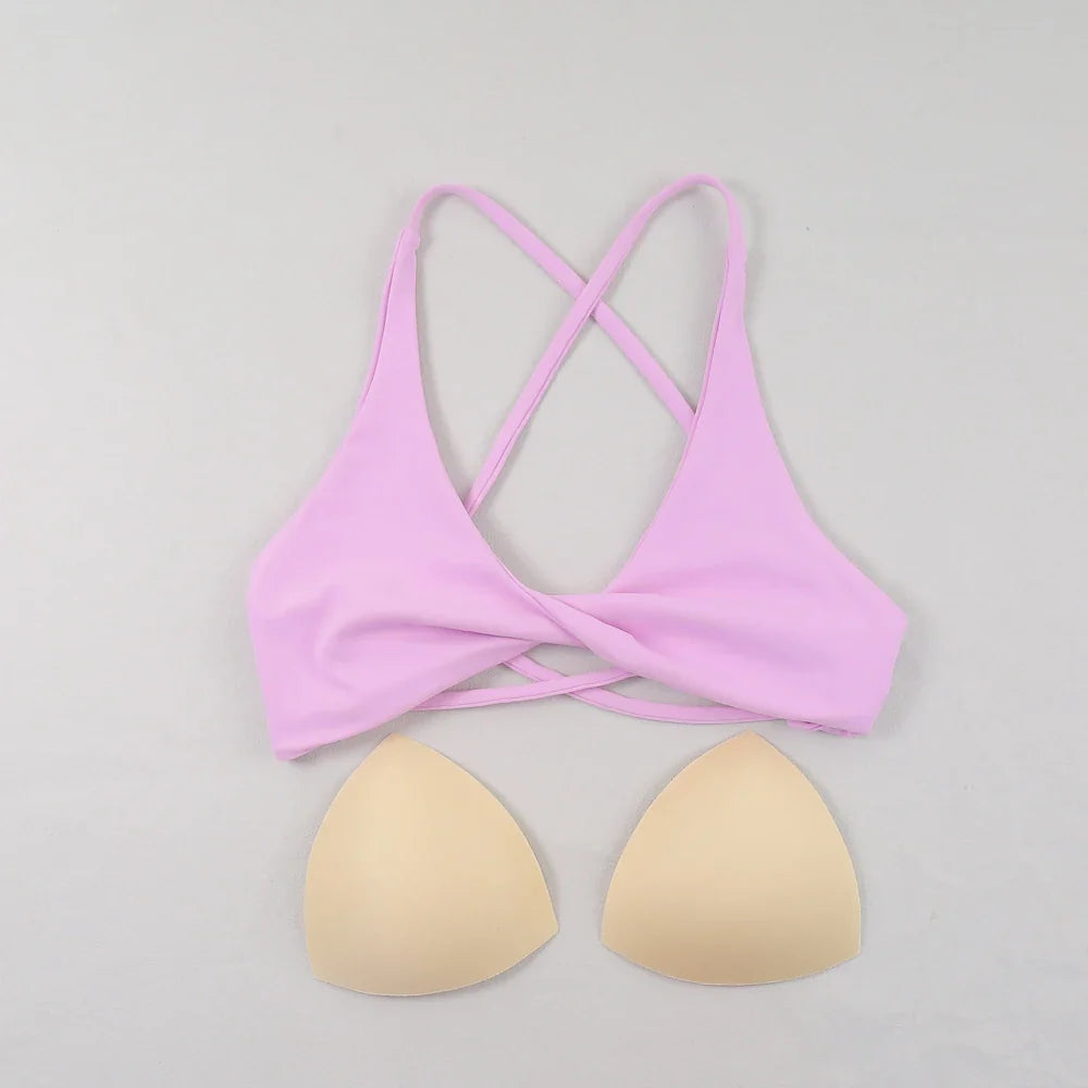 Sexy Slim Shoulder Straps Somfortable High Stretch Sports Underwear Gym Workout Breathable Detachable Yoga Bra
