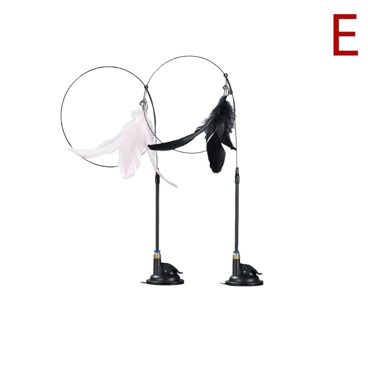 Interactive Cat Toy Handfree Cat Stick Kitten Rainbow Strips Stick Toy Suction Cup Feather Wand Pet Supplies Simulation Feather