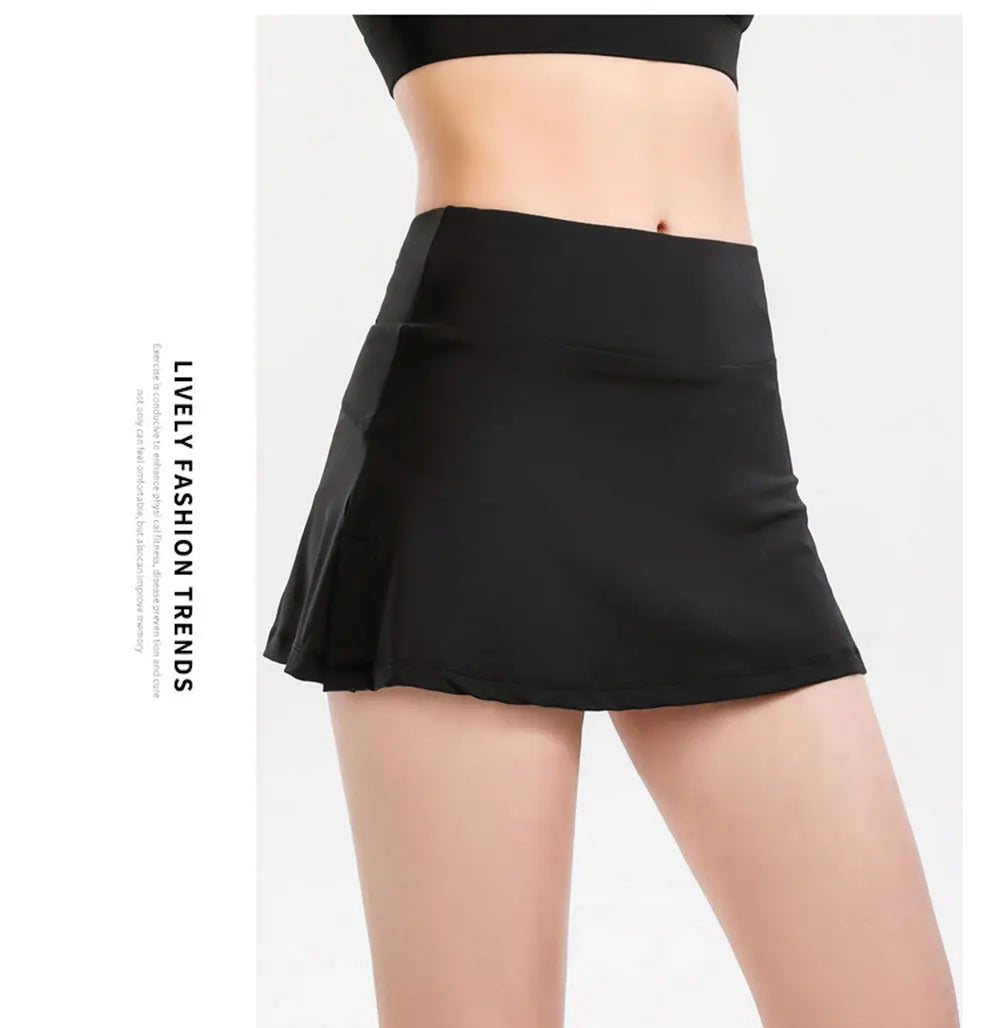 Summer Slim Yoga Shorts New Short Skirts Ultra Short Mini Skirts Gym Exercise Running Fitness Tennis Anti-Light Sports Skirts