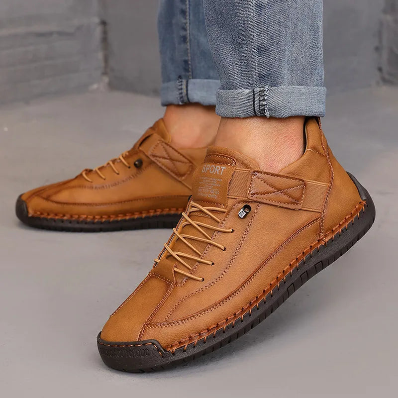 Boots Mid Top for Women British Style Retro Anti Slip Workwear Shoes Handmade Leather Loafers Casual Soft Soled Women Nude Boots