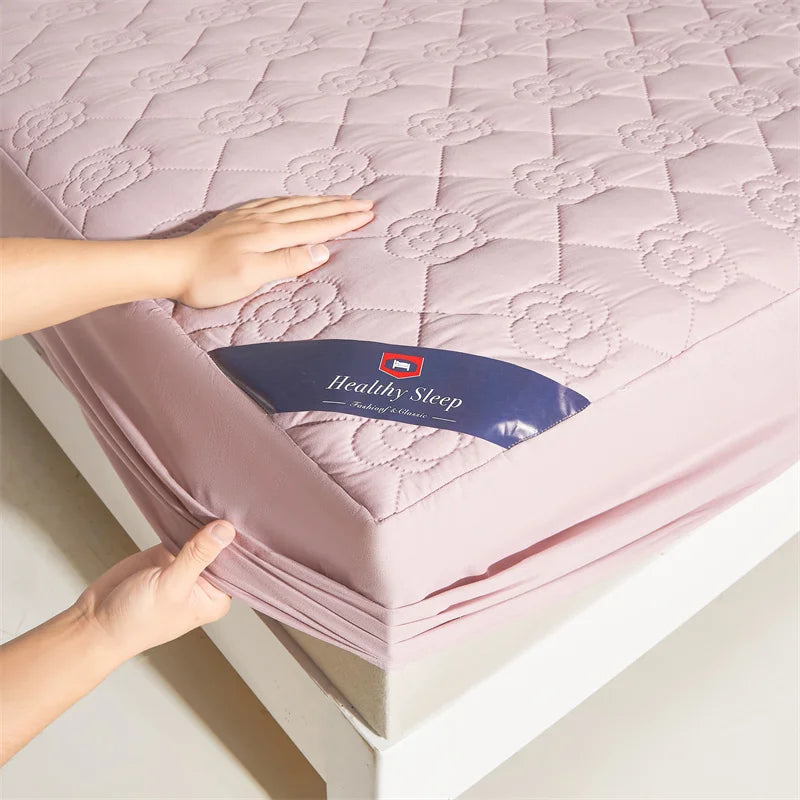 Waterproof Breathable Quilted Fitted Sheet Deep Pocket Mattress Cover Soft Microfiber Elastic Anti-slip Twin Full Queen King Bed