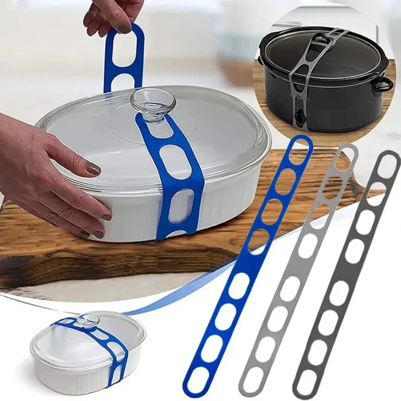 Silicone Lid Strap Reusable Universal Lid Fixing Belt Elastic Band  Outdoor Camping Camping Cookware Camping Equipment
