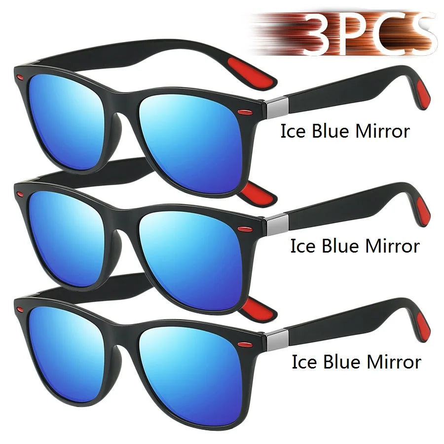 1-2-3PCS Fashion Vintage Square Unisex Driving Fishing Sunglasses Men Women Luxury Brand Designer Sun Glasses Anti-Glare Eyewear