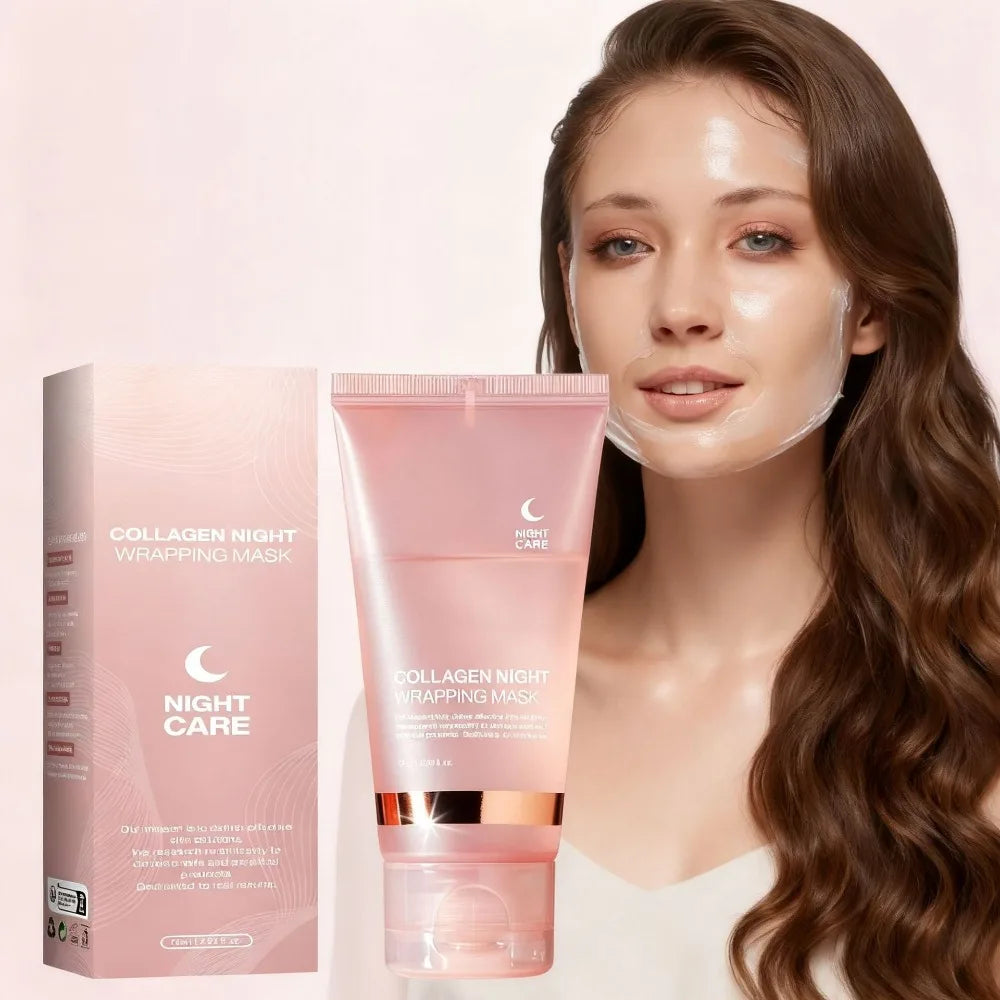 Korean Night Collagen Sleep Mask: Gently Firms, Reduces Puffiness for Refined Contours & Glass-Like Skin