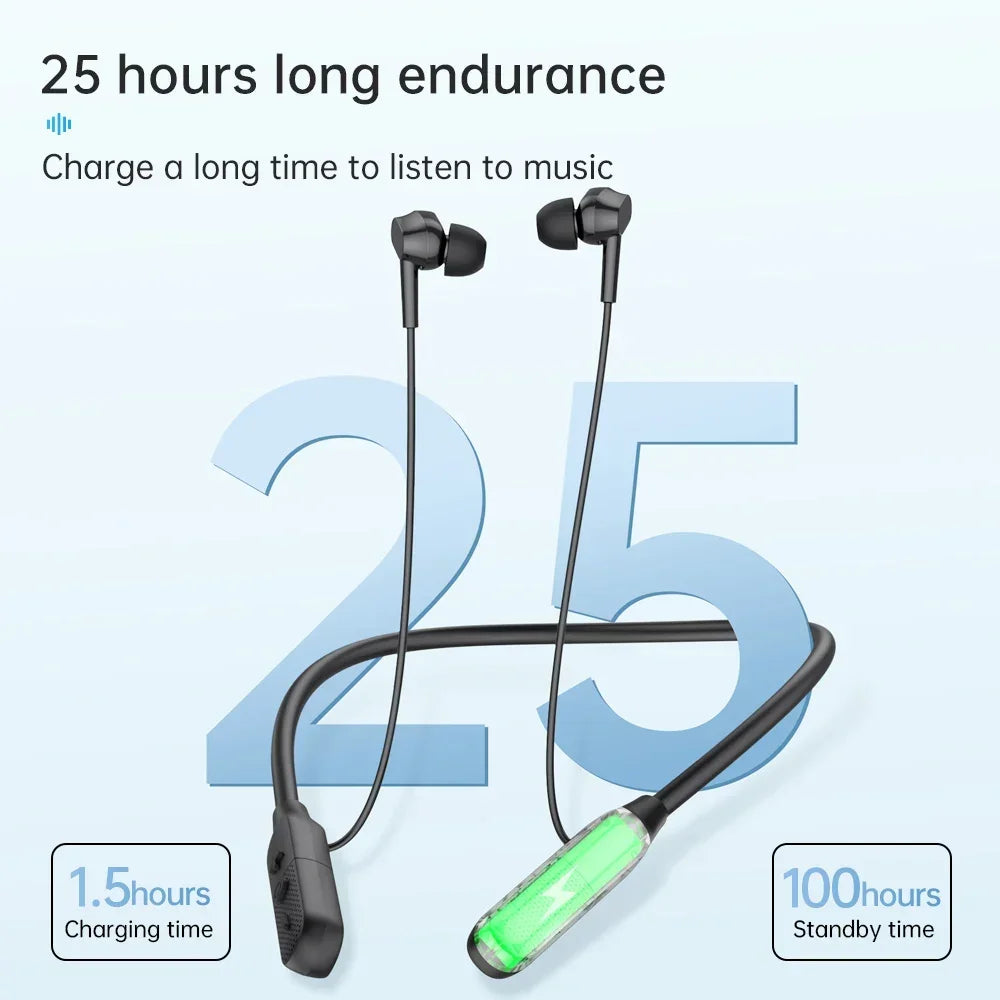 Y9 Wireless Neckband Earbuds, 6.0 Bluetooth Headphones with Built-in Microphone, 9D Bluetooth Headset Magnetic Earphones