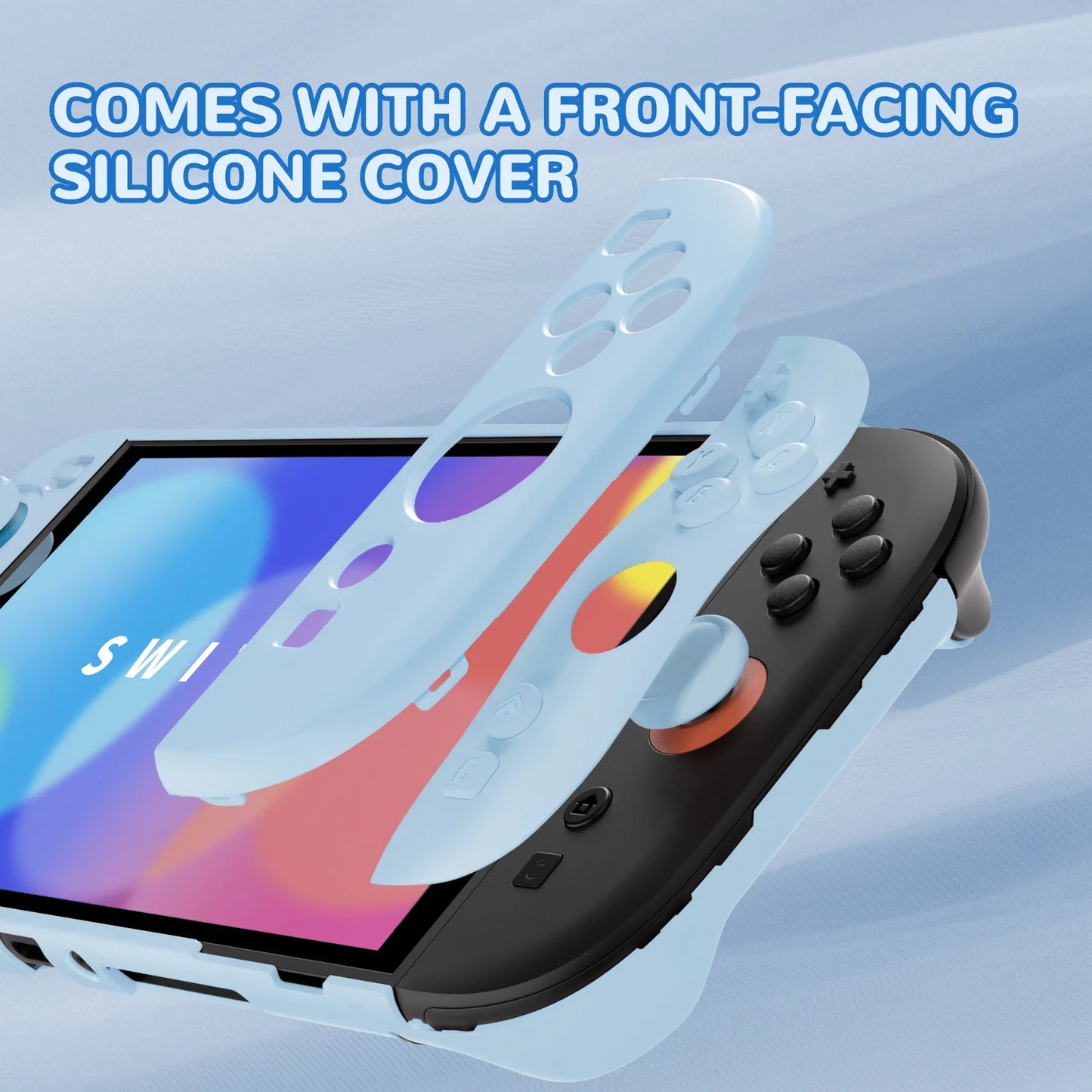 PlayVital Solid Color Protective Case for Nintendo Switch 2, Anti-Scratches Hard Shell Dockable Grip Cover with  Foldable Stand