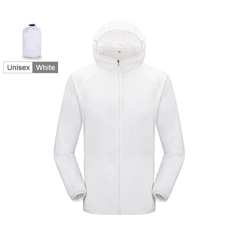 JNLN Men Women Hiking Jacket Unisex Waterproof Quick Dry Camping Windbreaker Outdoor Trekking Climbing Rain Coat Anti UV Clothes
