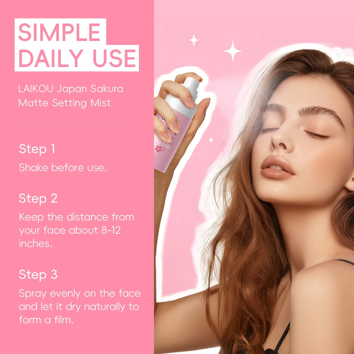 Sakura Matte Setting Spray 80ml Long Lasting Makeup Fixer Moisturizing Oil Control Non Sticky Face Mist For All Day Fresh Look