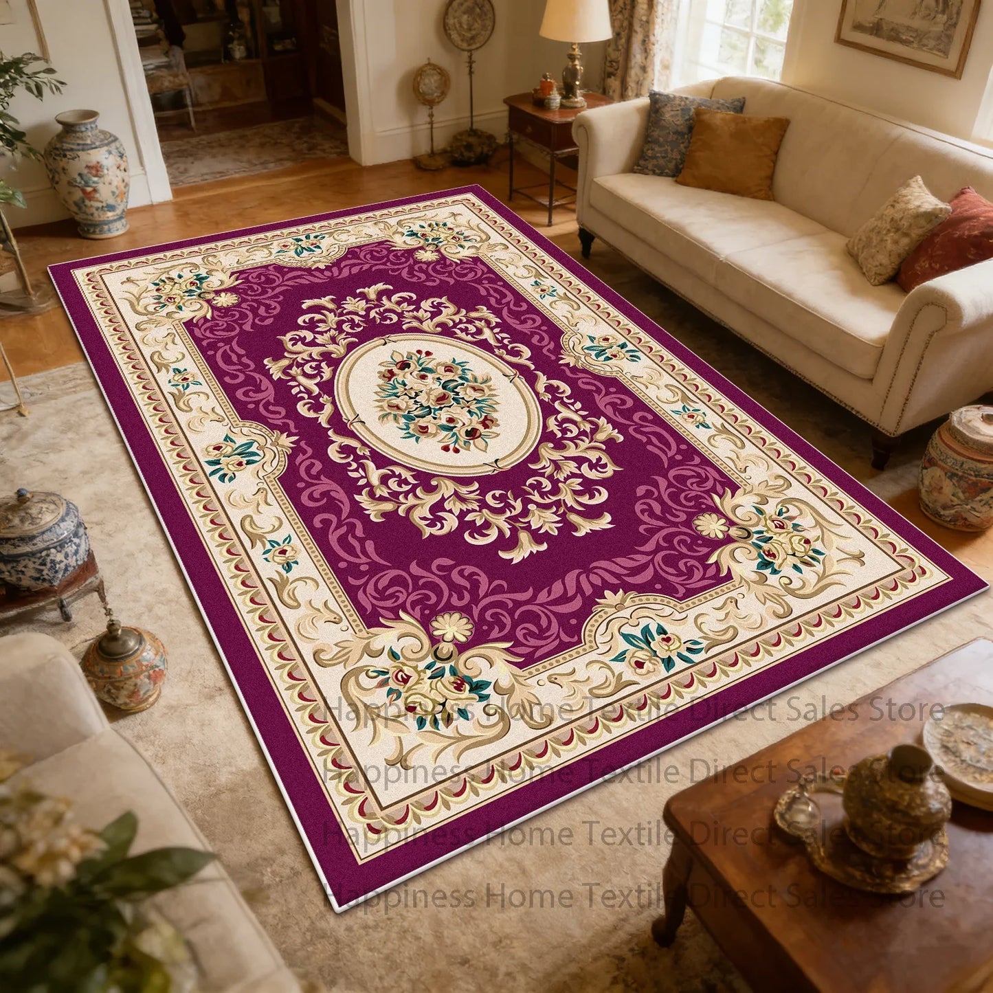 Persian Retro Large Living Room Sofa Carpet Antiskid Machine Washable Decoration Bedroom Large Size Rug Soft Parlor Luxury Mat