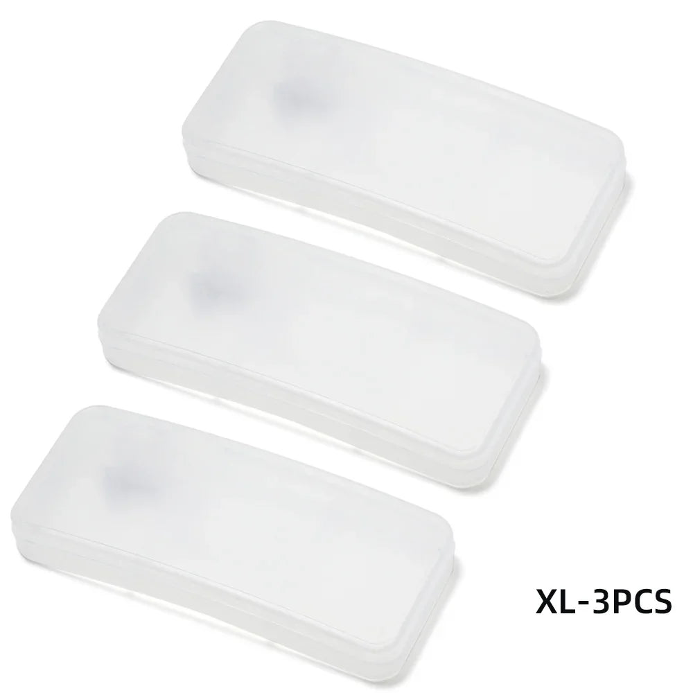 VIVIBEE Clip on Sunglasses Plastic Box Case M L White Transparent