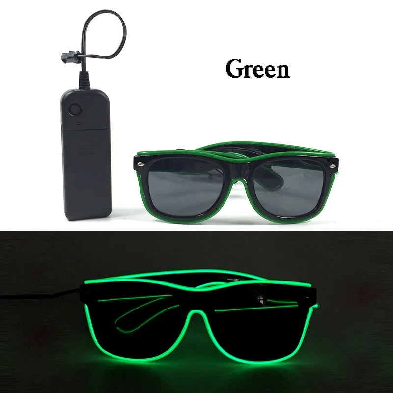 Glowing Glasses for Night Club Performers LED Glasses Party Dancing Rave Christmas 6V Led Futuristic Soldier Glasses Neon Lights