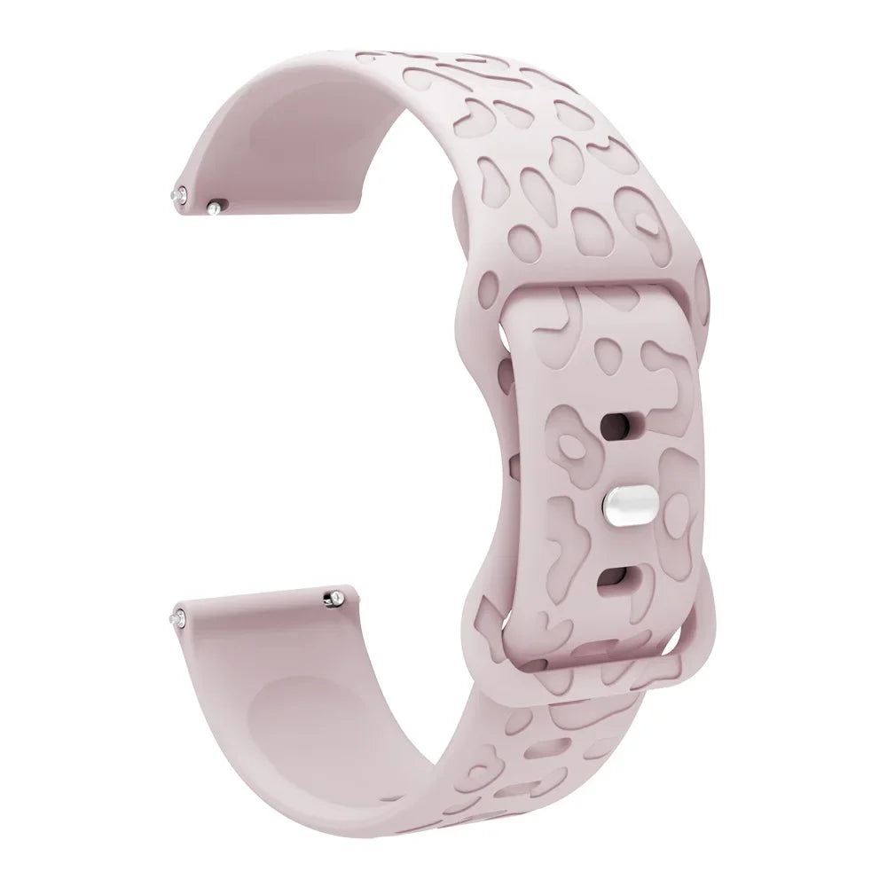 Garmin 18/20/22mm Quick Release Leopard Print Silicone Band