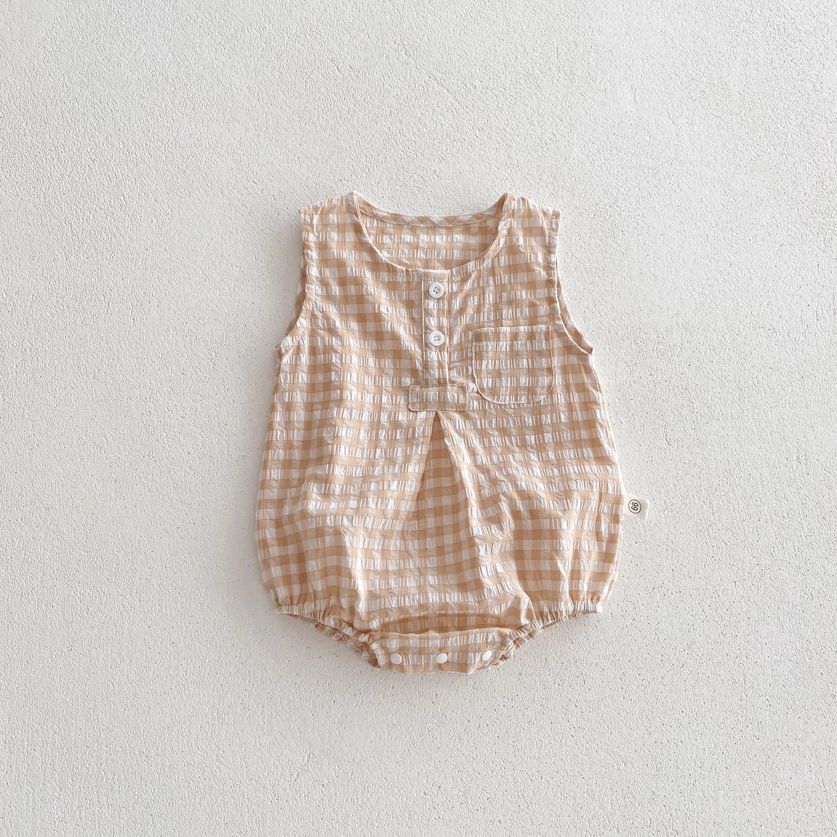 Summer Baby Girls Sleeveless Romper  Plaid Newborn Baby Bodysuit  0-2 Years Old Infant Jumpsuit