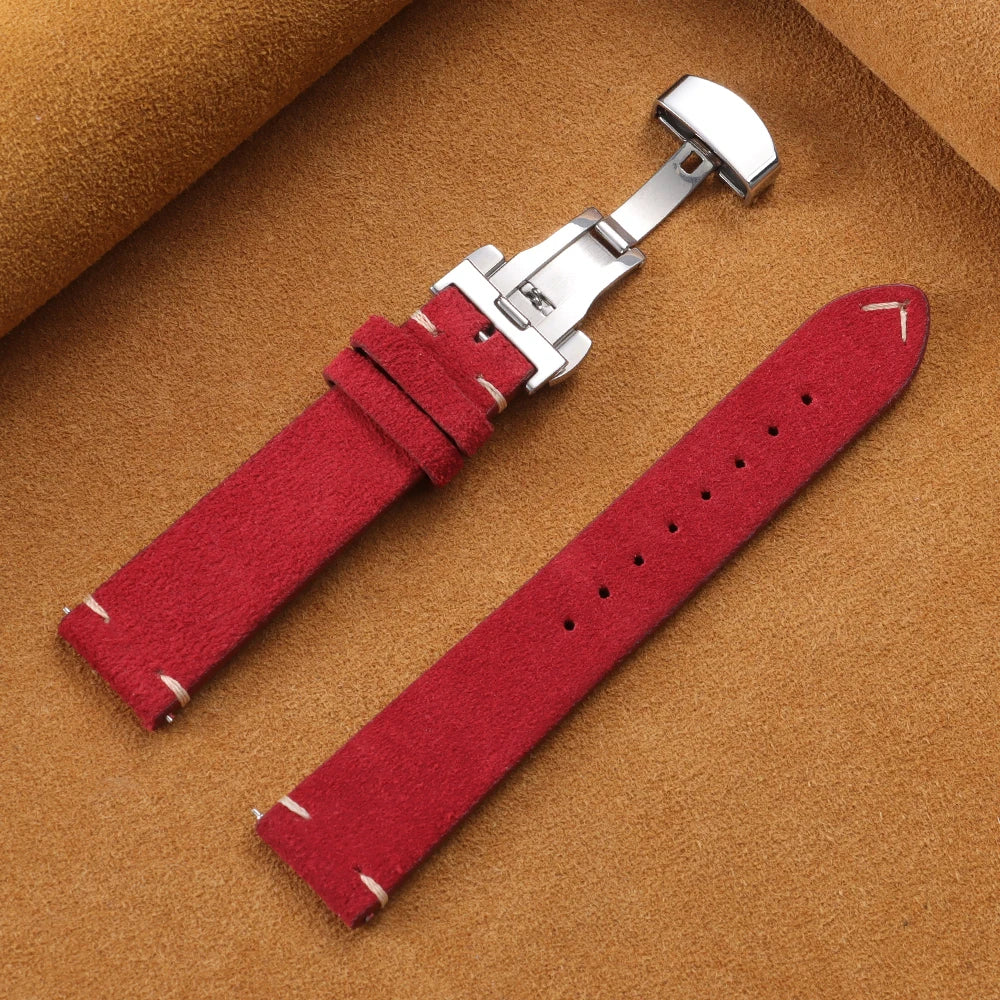 Amazfit Balance, GTR, GTS & Bip Vintage Suede Band with Butterfly Clasp